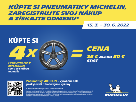 Akcia: Michelin CASHBACK až 50€ 
