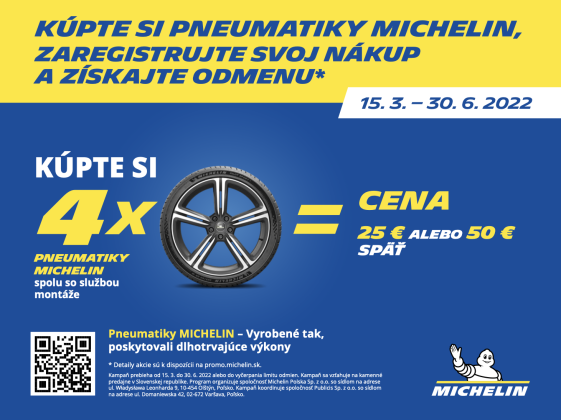 Akcia: Michelin CASHBACK až 50€