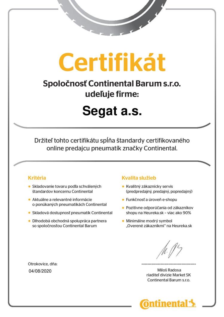 Certifikovaný predajca Continental 